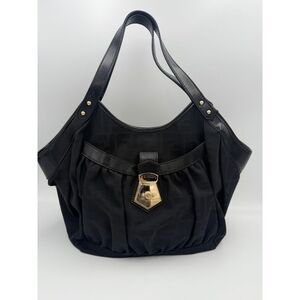 Fendi FENDI Hobo FF Zucca Black Shoulder  Bag (Pre-Owned)